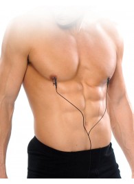 Черные электрические зажимы для сосков Shock Therapy Nipple Clamps - Pipedream - купить с доставкой в Сызрани