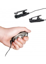 Черные электрические зажимы для сосков Shock Therapy Nipple Clamps - Pipedream - купить с доставкой в Сызрани