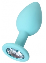 Мятная анальная пробка с прозрачным кристаллом Brilliant - 7 см. - ToyFa - купить с доставкой в Сызрани