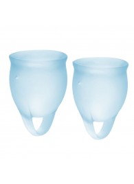 Набор голубых менструальных чаш Feel confident Menstrual Cup - Satisfyer - купить с доставкой в Сызрани