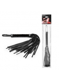 Черная гладкая плеть-флоггер с ручкой - 40 см. - Notabu - купить с доставкой в Сызрани