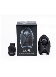 Темно-серый инновационный мужской осциллятор PULSE SOLO LUX с пультом ДУ - Hot Octopuss - в Сызрани купить с доставкой