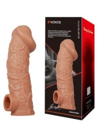 Телесная насадка на фаллос с фиксацией мошонки EXTREME SLEEVE - 15,6 см. - KOKOS - в Сызрани купить с доставкой