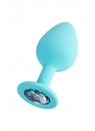 Мятная анальная втулка Brilliant с прозрачным кристаллом - 8 см. - ToyFa - купить с доставкой в Сызрани