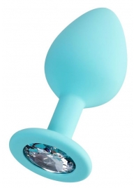 Мятная анальная втулка Brilliant с прозрачным кристаллом - 8 см. - ToyFa - купить с доставкой в Сызрани