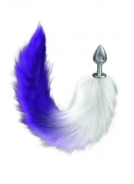 Серебристая анальная пробка с фиолетовым хвостом Galaxy - Lola Games - купить с доставкой в Сызрани