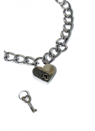 Серебристый ошейник Embrace с ключиком - Lola Games - купить с доставкой в Сызрани