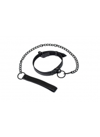 Черный ошейник Sin с поводком - Lola Games - купить с доставкой в Сызрани