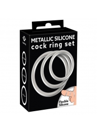 Набор из 3 эрекционных колец под металл Metallic Silicone Cock Ring Set - Orion - в Сызрани купить с доставкой