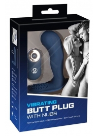 Синий вибростимулятор простаты Vibrating Butt Plug - 11,7 см. - Orion - в Сызрани купить с доставкой