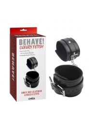 Черные оковы на ноги Obey Me Leather Ankle Cuffs - Chisa - купить с доставкой в Сызрани