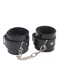 Черные оковы на ноги Obey Me Leather Ankle Cuffs - Chisa - купить с доставкой в Сызрани