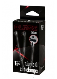 Черные зажимы на соски и клитор на цепочке DELUXE NIPPLE   CLIT CLAMPS - Dream Toys - купить с доставкой в Сызрани