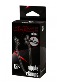 Черные зажимы на соски на цепочке BLAZE DELUXE NIPPLE CLAMPS - Dream Toys - купить с доставкой в Сызрани