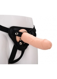 Черные трусики с телесной насадкой STRAP ON REAL DILDO - 21 см. - Dream Toys - купить с доставкой в Сызрани