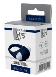 Гладкое синее эрекционное виброкольцо STIMU RING - Dream Toys - в Сызрани купить с доставкой