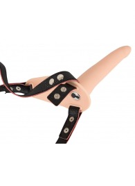 Телесный поясной страпон с вибрацией Vibrating Strap-On - 15,7 см. - Orion - купить с доставкой в Сызрани