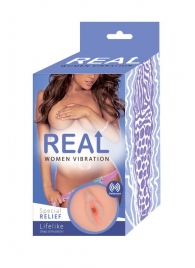 Телесный вибромастурбатор-вагина Real Women Vibration - Real - в Сызрани купить с доставкой