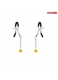 Оригинальные зажимы на соски с желтыми шариками - Notabu - купить с доставкой в Сызрани