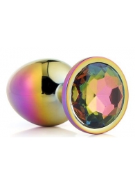 Голографическая анальная втулка с радужным кристаллом - 7,1 см. - Dream Toys - купить с доставкой в Сызрани