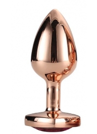 Золотистая анальная втулка с кристаллом-сердечком розового цвета - 7,1 см. - Dream Toys - купить с доставкой в Сызрани