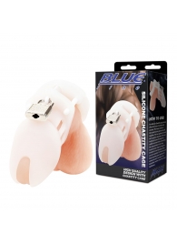 Белая клетка целомудрия Silicone Chastity Cage - BlueLine - купить с доставкой в Сызрани