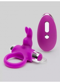 Лиловое виброкольцо с пультом ДУ Remote Control Cock Ring - Happy Rabbit - в Сызрани купить с доставкой