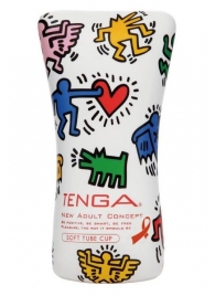 Мастурбатор-туба Keith Haring Soft Tube CUP - Tenga - в Сызрани купить с доставкой