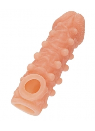 Телесная закрытая насадка с шариками Cock Sleeve Size S - 13,8 см. - KOKOS - в Сызрани купить с доставкой
