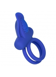 Синее перезаряжаемое эрекционное кольцо Silicone Rechargeable Dual Pleaser Enhancer - California Exotic Novelties - в Сызрани купить с доставкой