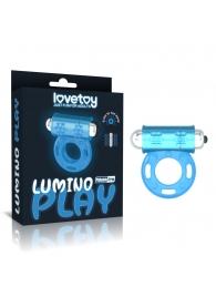 Голубое, светящееся в темноте эрекционное виброкольцо Lumino Play Vibrating Penis Ring - Lovetoy - в Сызрани купить с доставкой