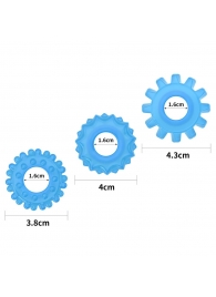 Набор из 3 голубых, светящихся в темноте эрекционных колец Lumino Play - Lovetoy - в Сызрани купить с доставкой