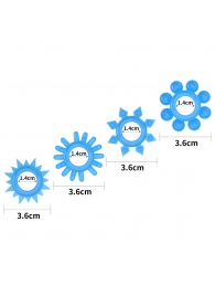 Набор из 4 голубых, светящихся в темноте эрекционных колец Lumino Play - Lovetoy - в Сызрани купить с доставкой
