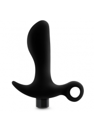 Черный анальный вибратор Silicone Vibrating Prostate Massager 01 - 10,8 см. - Blush Novelties - в Сызрани купить с доставкой