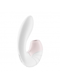 Белый вибратор с вакуумным стимулятором Supernova - 16,9 см. - Satisfyer