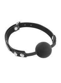 Черный силиконовый кляп-шарик на ремешках - Fetish Tentation - купить с доставкой в Сызрани
