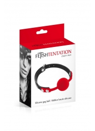 Красный кляп-шарик на черных ремешках - Fetish Tentation - купить с доставкой в Сызрани