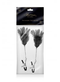 Зажимы для сосков с черными перьями Sweet Caress Feather Nipple Clumps - Sweet Caress - купить с доставкой в Сызрани