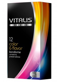 Цветные ароматизированные презервативы VITALIS PREMIUM color   flavor - 12 шт. - Vitalis - купить с доставкой в Сызрани