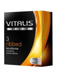 Ребристые презервативы VITALIS PREMIUM ribbed - 3 шт. - Vitalis - купить с доставкой в Сызрани