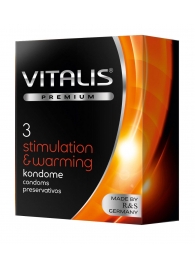 Презервативы VITALIS PREMIUM stimulation   warming с согревающим эффектом - 3 шт. - Vitalis - купить с доставкой в Сызрани