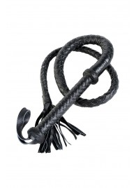 Длинный кожаный кнут с хлопушками на конце - ToyFa - купить с доставкой в Сызрани