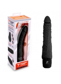 Черный вибратор-реалистик 7  Realistic Vibrator - 20 см. - PowerCocks