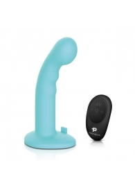 Голубая изогнутая насадка 6in Remote Control Ripple P-Spot G-Spot на черных трусиках - 16 см. - Pegasus - купить с доставкой в Сызрани