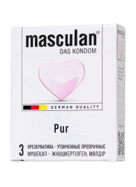 Супертонкие презервативы Masculan Pur - 3 шт. - Masculan - купить с доставкой в Сызрани