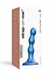 Голубая насадка Strap-On-Me Dildo Plug Balls size S - Strap-on-me - купить с доставкой в Сызрани