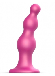 Розовая насадка Strap-On-Me Dildo Plug Beads size S - Strap-on-me - купить с доставкой в Сызрани