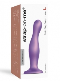 Фиолетовая насадка Strap-On-Me Dildo Plug Curvy size L - Strap-on-me - купить с доставкой в Сызрани