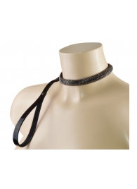 Эффектный сверкающий ошейник с поводком  Гламур - Sitabella - купить с доставкой в Сызрани