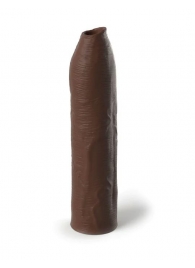 Коричневая насадка-удлинитель Uncut Silicone Penis Enhancer - 17,8 см. - Pipedream - в Сызрани купить с доставкой